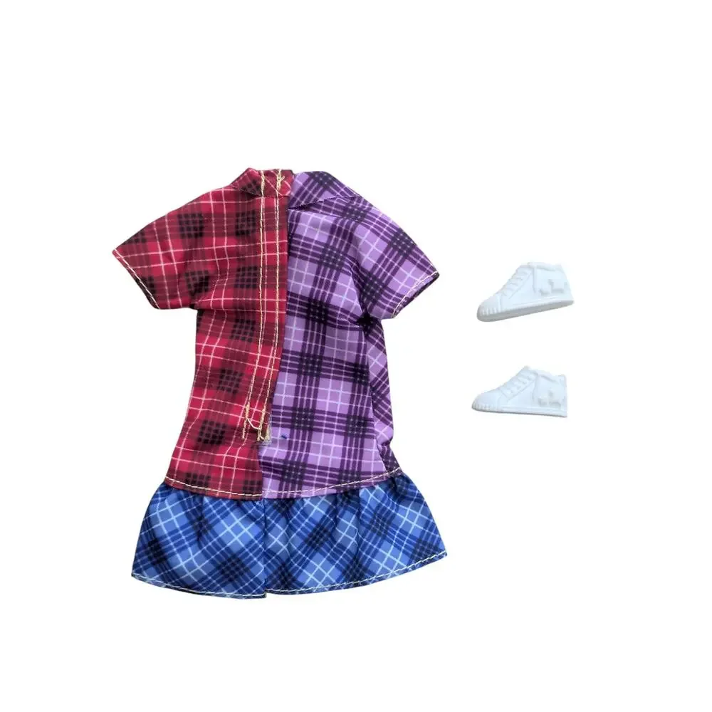 Fashionistas #137 Barbie Doll Outfit Plaid Dress and Shoes GHW53 - Picture 3 of 3